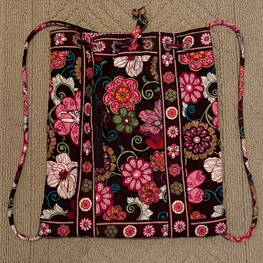 Vera Bradley drawstring backpack - LIKE NEW